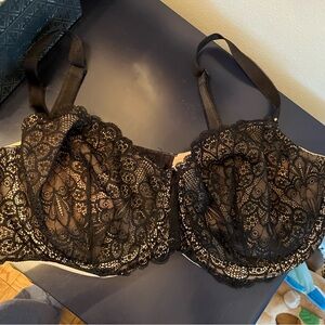 Torrid Black Lace Nude Bra 42DD